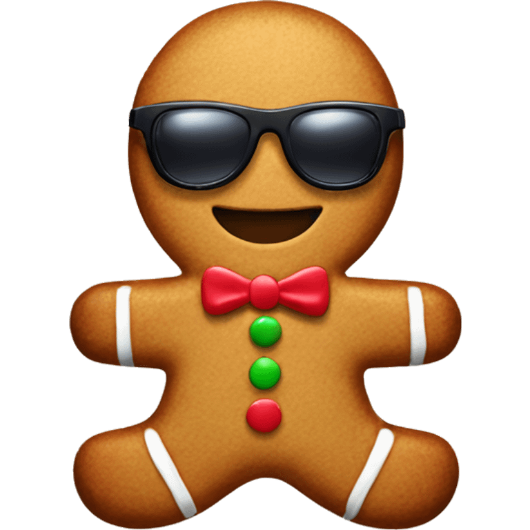 Gingerbread man with sunglasses  emoji