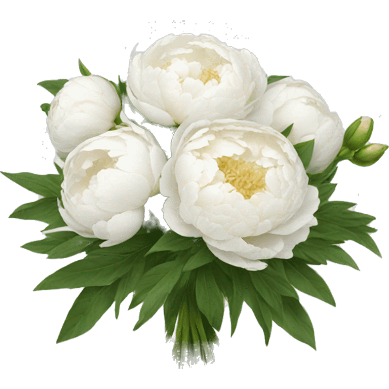 White peonies bouquet  emoji