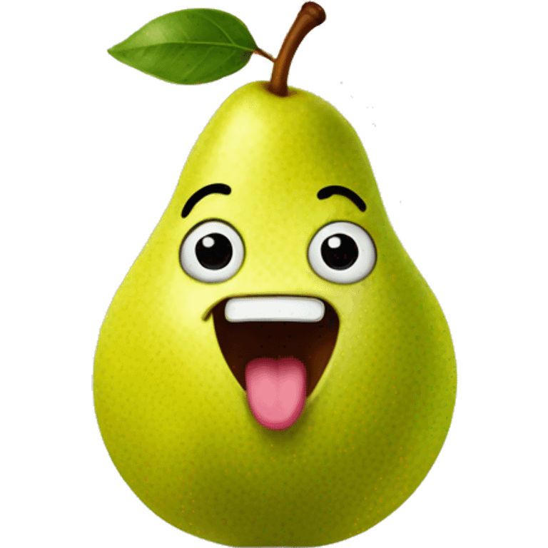 pear with tongue out emoji