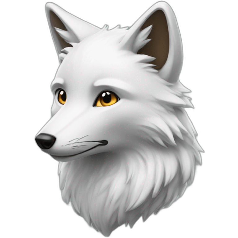 white and silver fox emoji