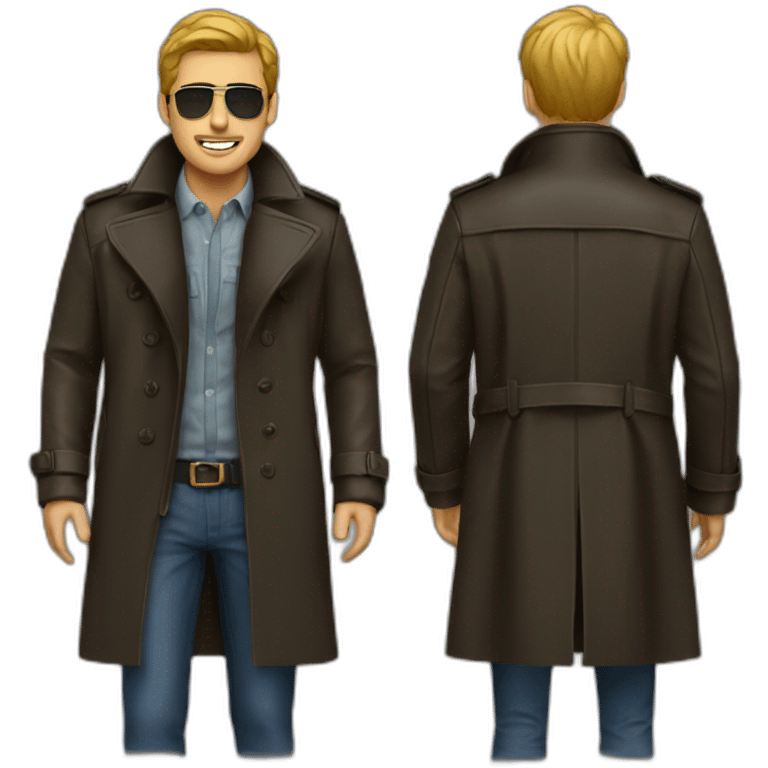 leather trench coat man emoji