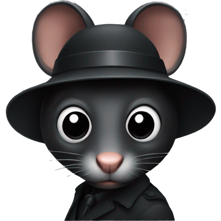 Black rat as a spy emoji