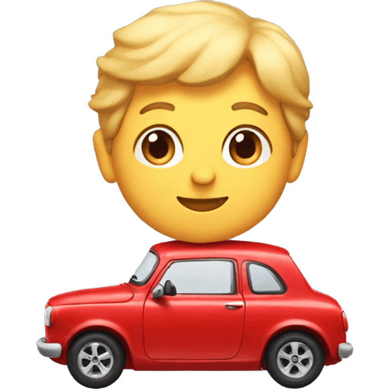 friendly little red car emoji