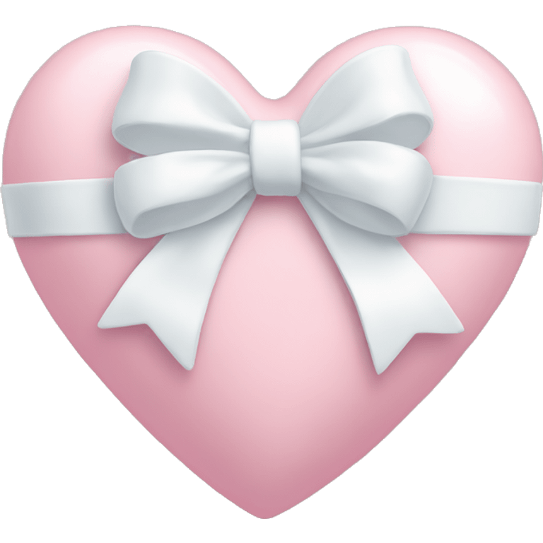 Pastel pink heart with white bow emoji