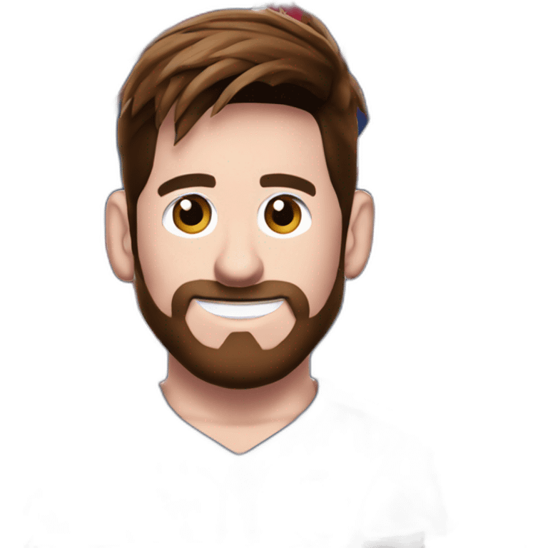 lionel messi viejo, barbudo y con la camiseta de san lorenzo emoji