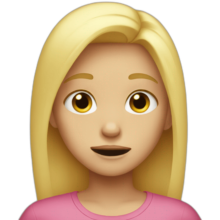 Blond girl crying emoji