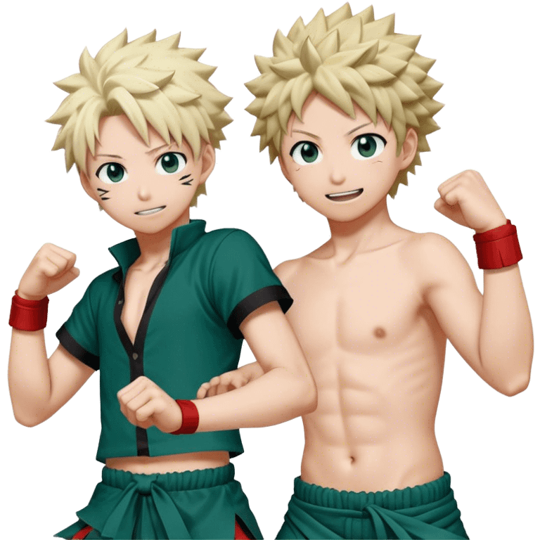 bakugou katsuki dancing with izuku midoryia emoji