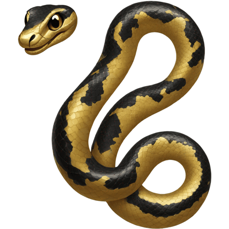 Gold and black snake emoji