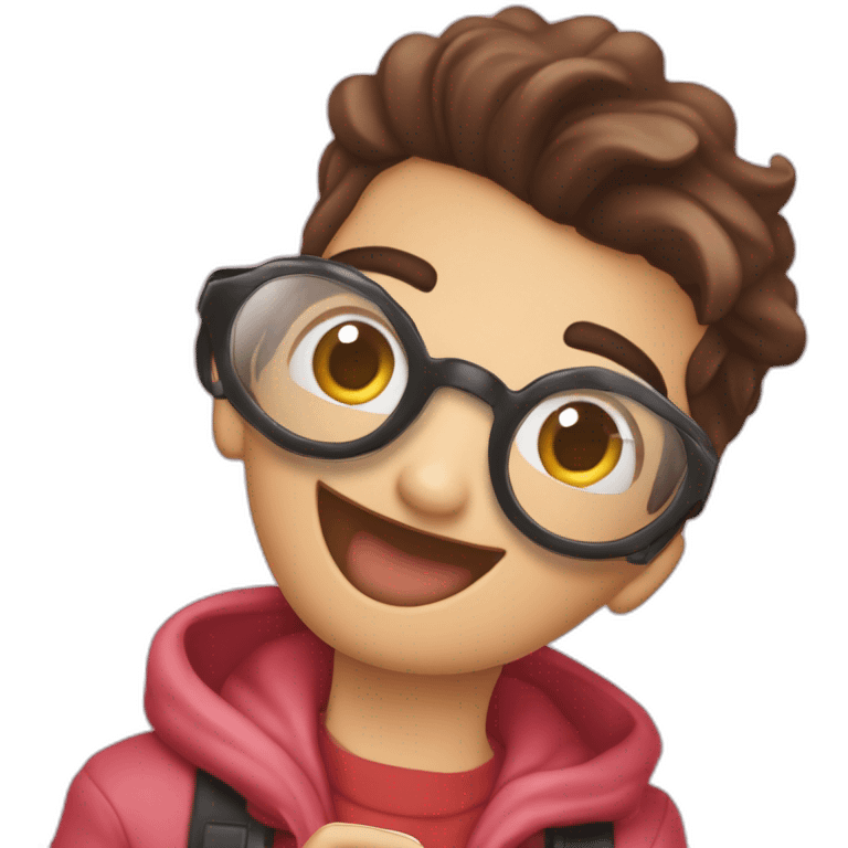 Quiero dos personas chocándose las manos, una de ellas Abraham Mateo y la otra que sea un chico. El estilo de la imagen quiero que sea como de Emoji de iPhone emoji