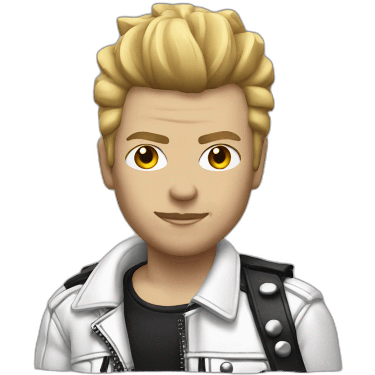 Punk rocker man with white leather jacket emoji