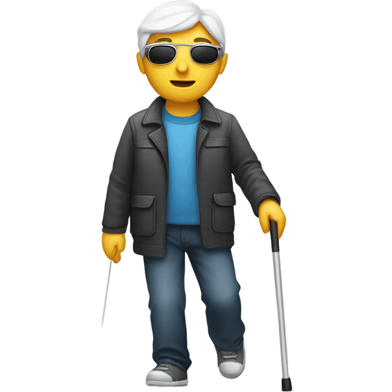 blind person walking with cane emoji