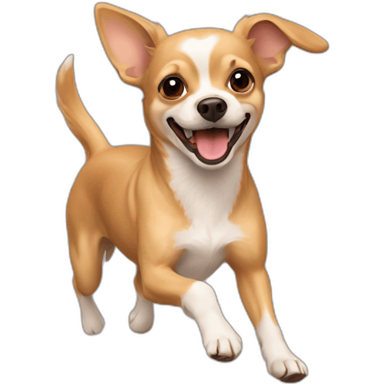 light brown chihuahua terrier mix running emoji