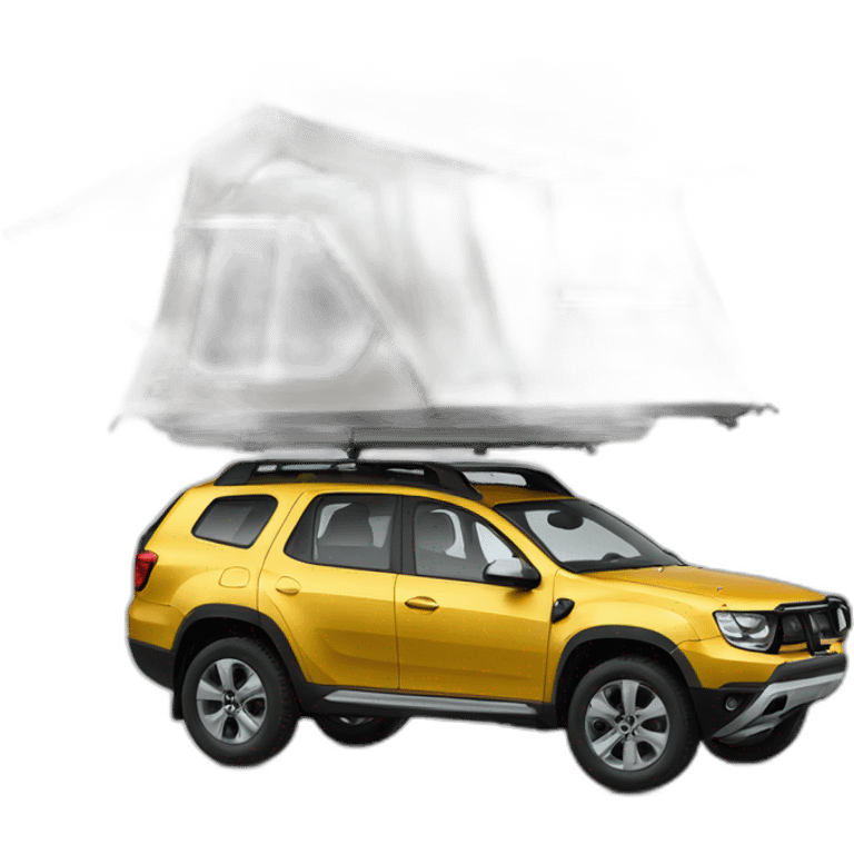 renult Duster with rooftop tent emoji