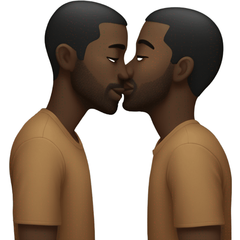 Two black men kissing emoji