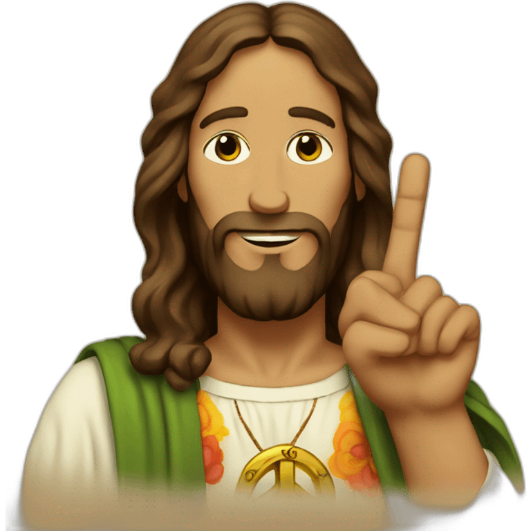 Hippie peace finger jesus emoji