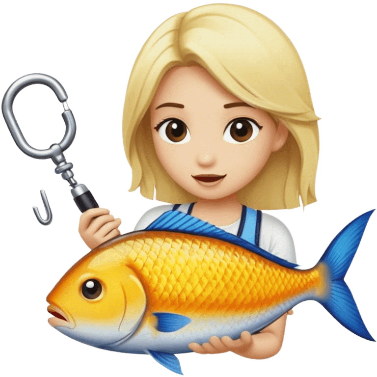 Blonde girl on fish hookup  emoji