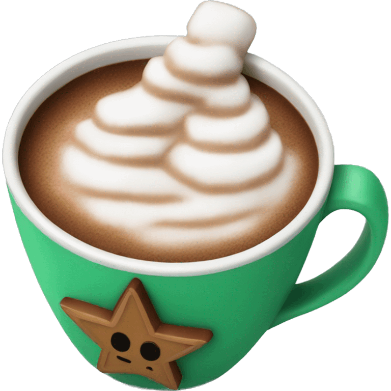 hot coco in Christmas cup emoji