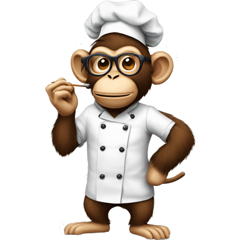 hipster monkey chef vaping emoji