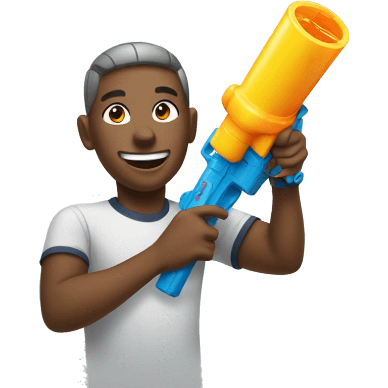 Happy with water gun emoji