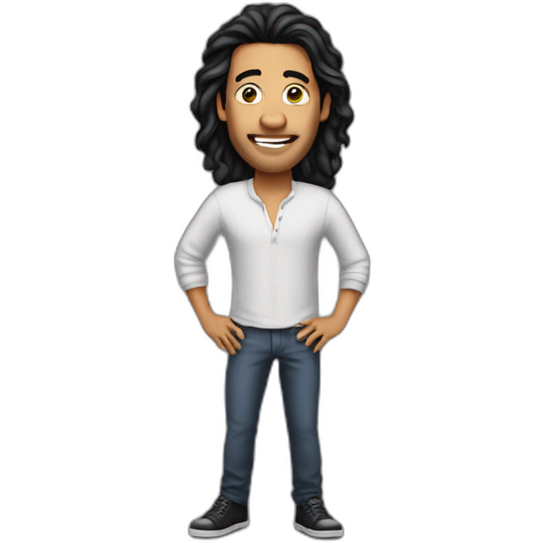 standup comedian with micro long black hair  emoji