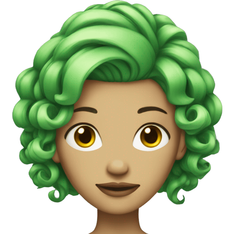 woman green hairstyle art emoji