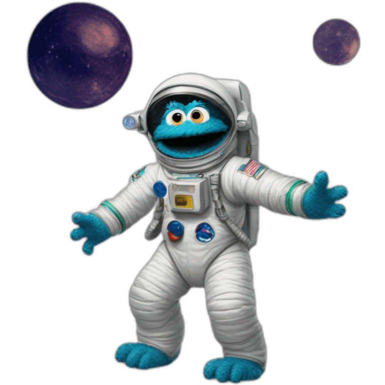 sesame street astronaut kaiju emoji