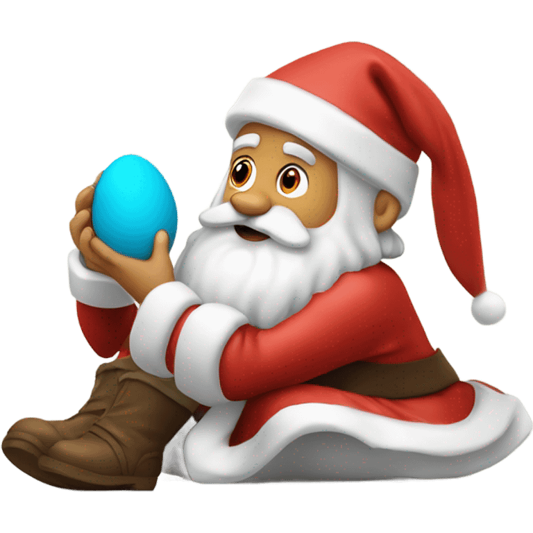 Santa Claus laying an egg emoji