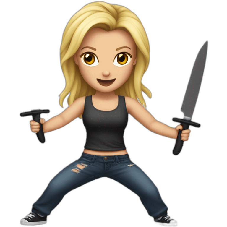 Britney spears dances with knives emoji