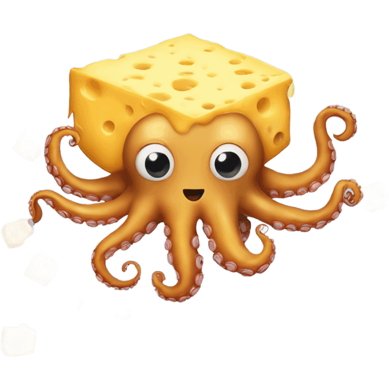 Octopus swimming in cheese emoji