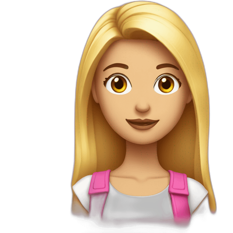 Una chica bonita con sastre rosado emoji