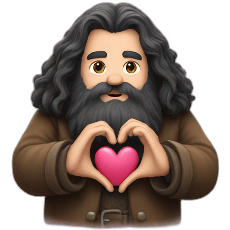 hagrid making a heart with his hands emoji