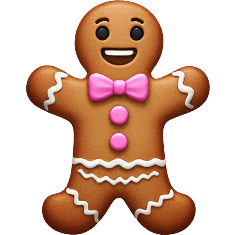 Pink gingerbread man emoji