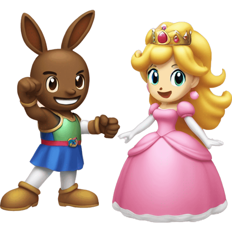 Nabbit and Princess Peach emoji