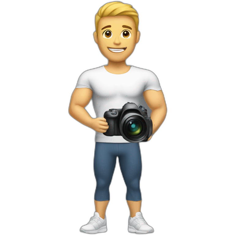 personal trainer male with a camera in front of him emoji