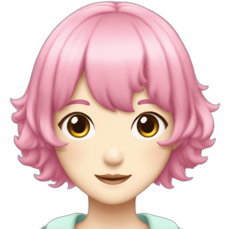 Nana Komatsu in Anime with pink hair emoji