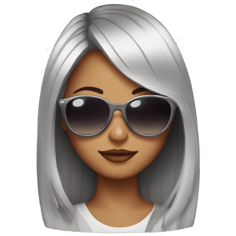 cool girl with sunglasses emoji