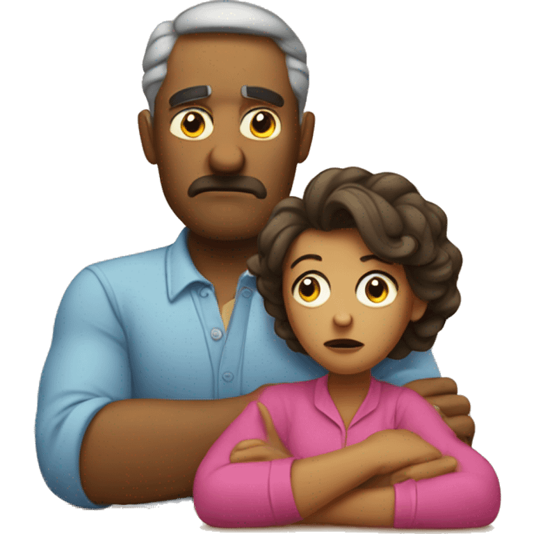 disappointed mother and father giving thumbs down emoji