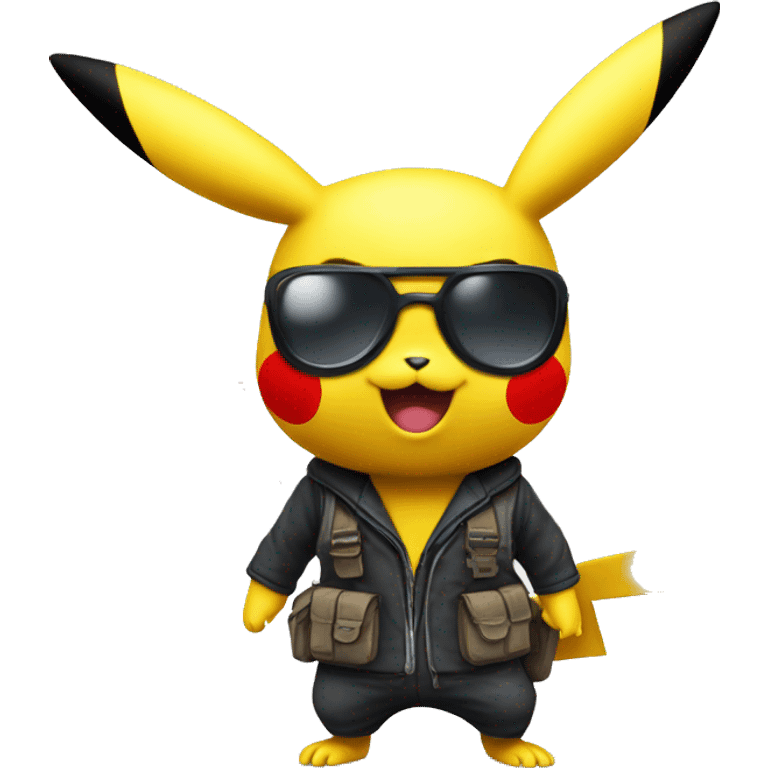 pikachu avec un paneau ecrit RAID emoji