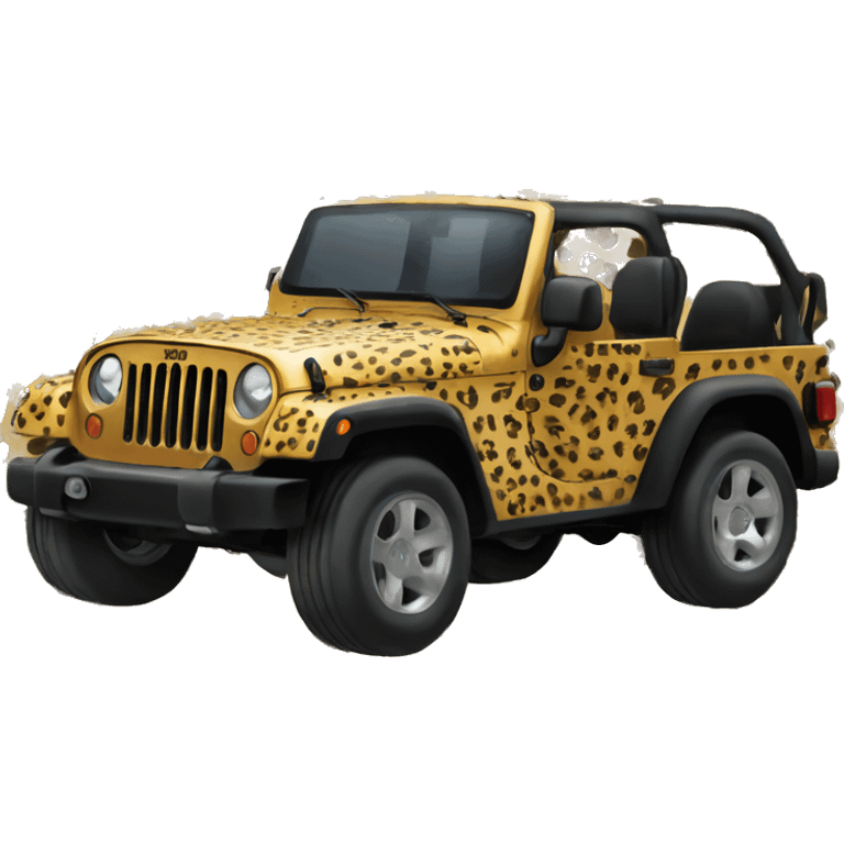 Cheetah print jeep with hands out  emoji