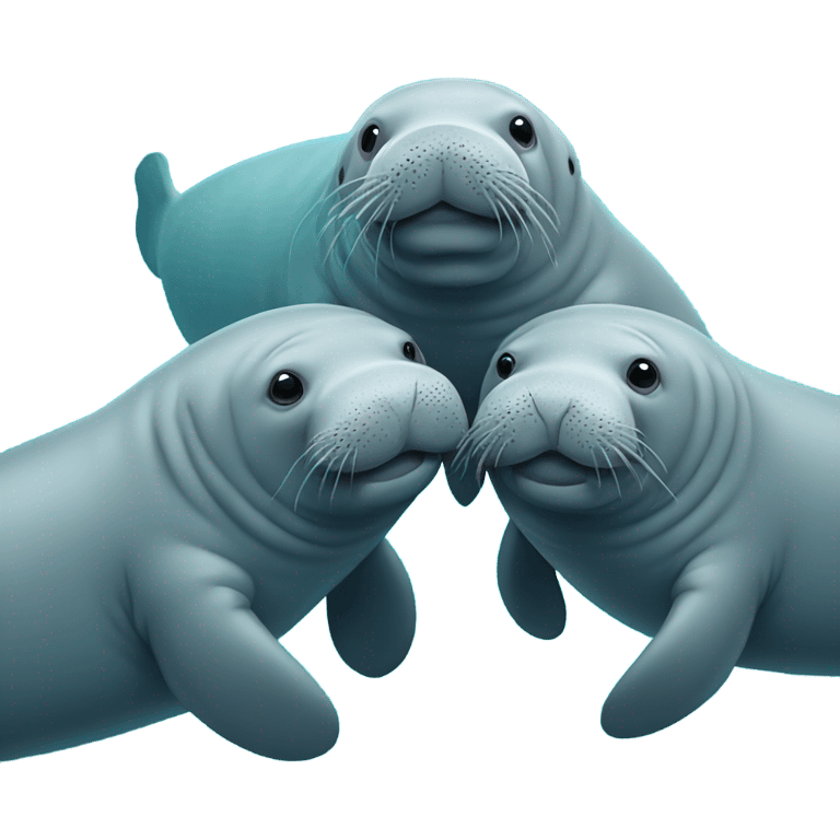 three manatees emoji