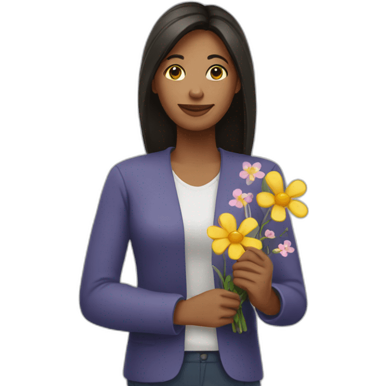 Woman with flower in hand  emoji