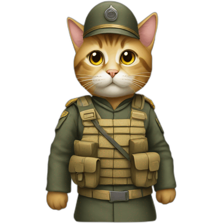 Cat looks like soldier emoji