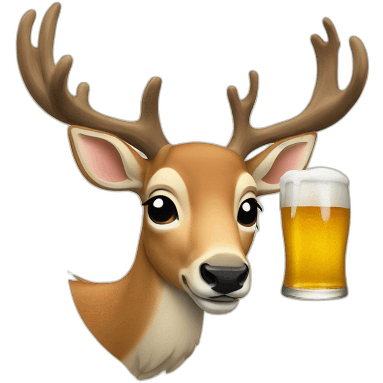 deer drinking beer emoji