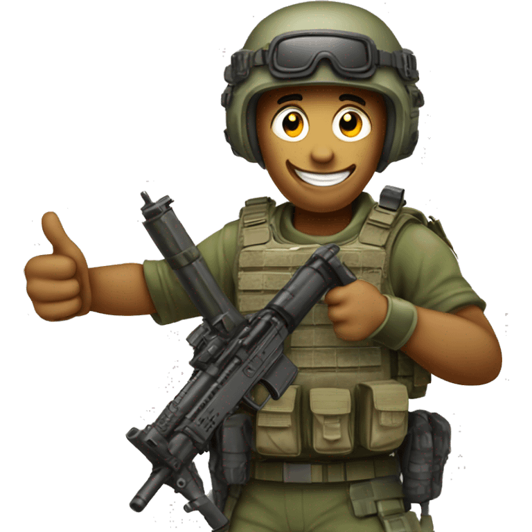 Special forces thumbs up with rifle emoji