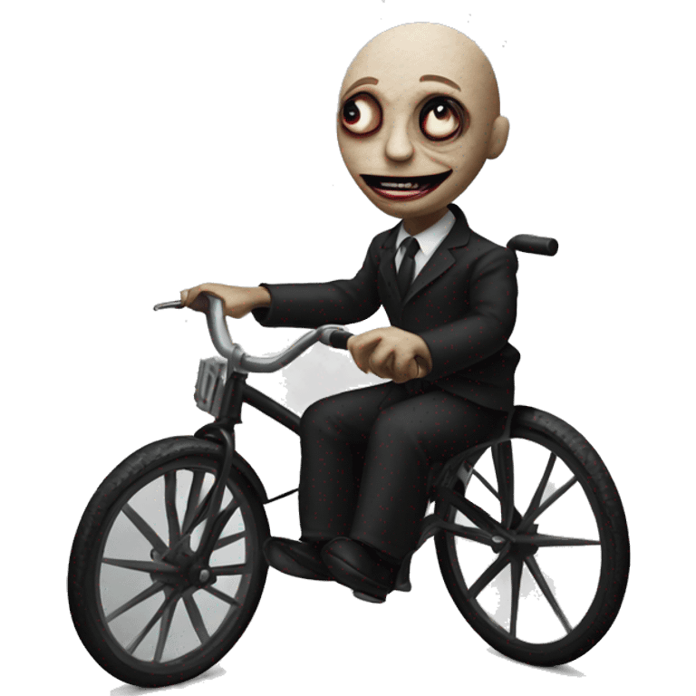 Puppet from Saw movie on a tricycle emoji