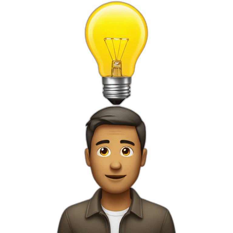 man with light bulb above his head emoji