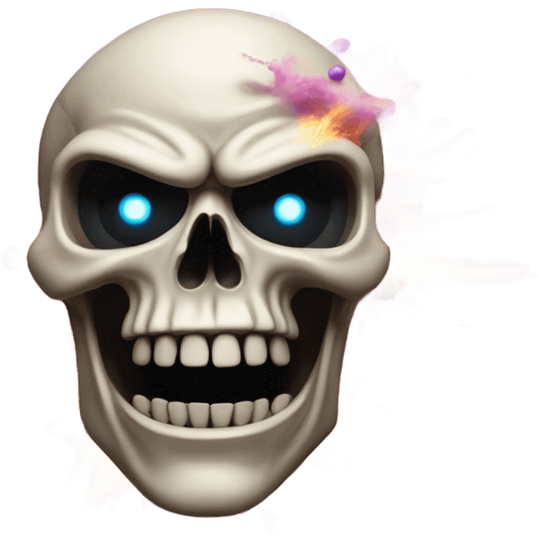 A skull emoji but with blown mind emoji