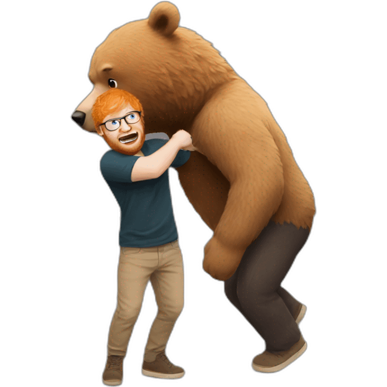 ed sheeran fight with a bear emoji