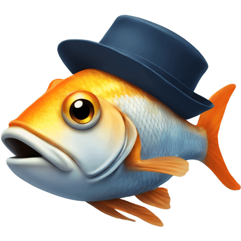 Fish with a hat emoji