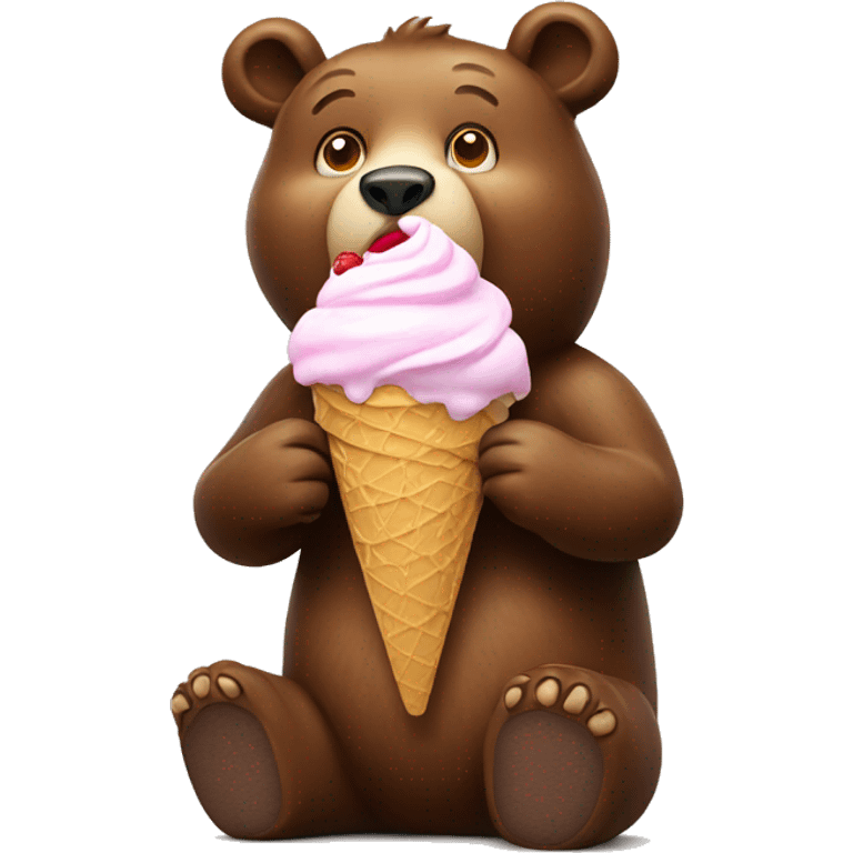 bear eat ice cream  emoji